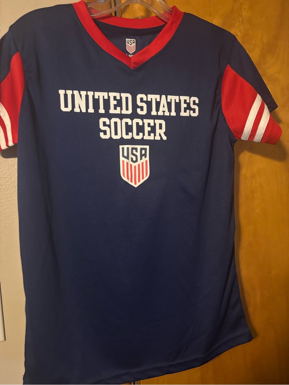 United States Soccer Kids Tee - Navy & Red